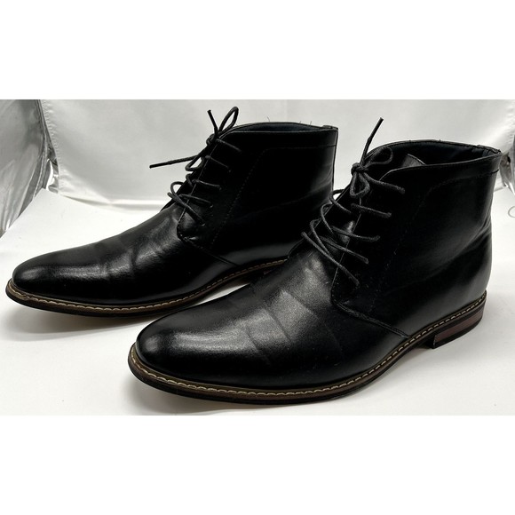 Parrazo Cap Toe Lace Up Dress Boots Black Chukka  Mens Sz 10.5 - Picture 1 of 8